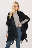 MS0465 Boucle Knit Soft Drape Fringe Shawl - MiMi Wholesale