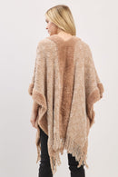 MS0465 Boucle Knit Soft Drape Fringe Shawl - MiMi Wholesale