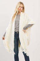 MS0465 Boucle Knit Soft Drape Fringe Shawl - MiMi Wholesale