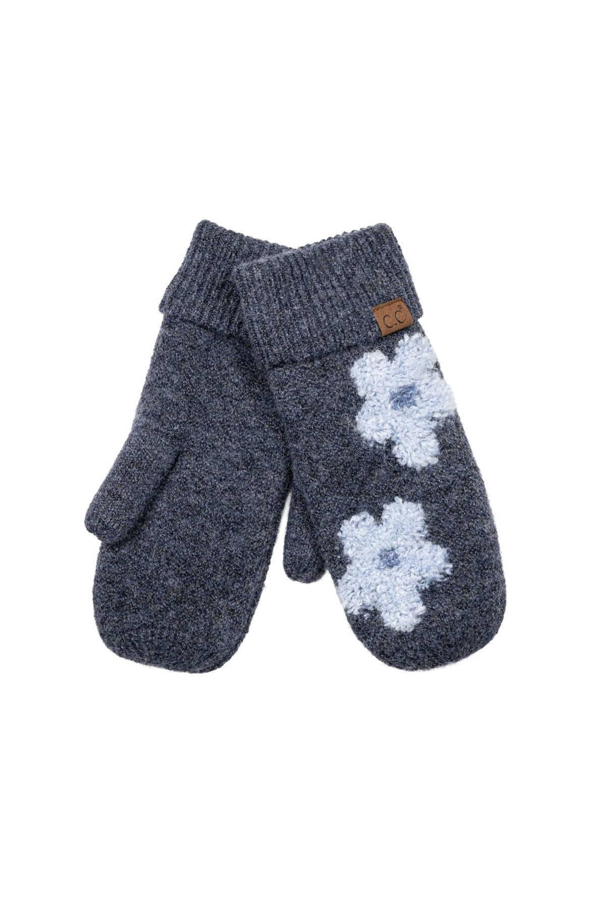 MTC0079 Maisie Daisy Pattern Knit Mittens - MiMi Wholesale
