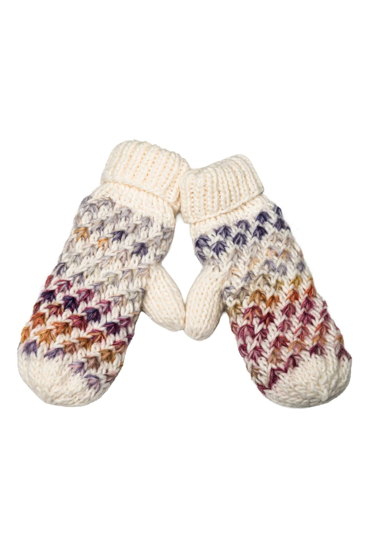 MTE0176 Aurora Ombre Seed Stitch Mittens - MiMi Wholesale