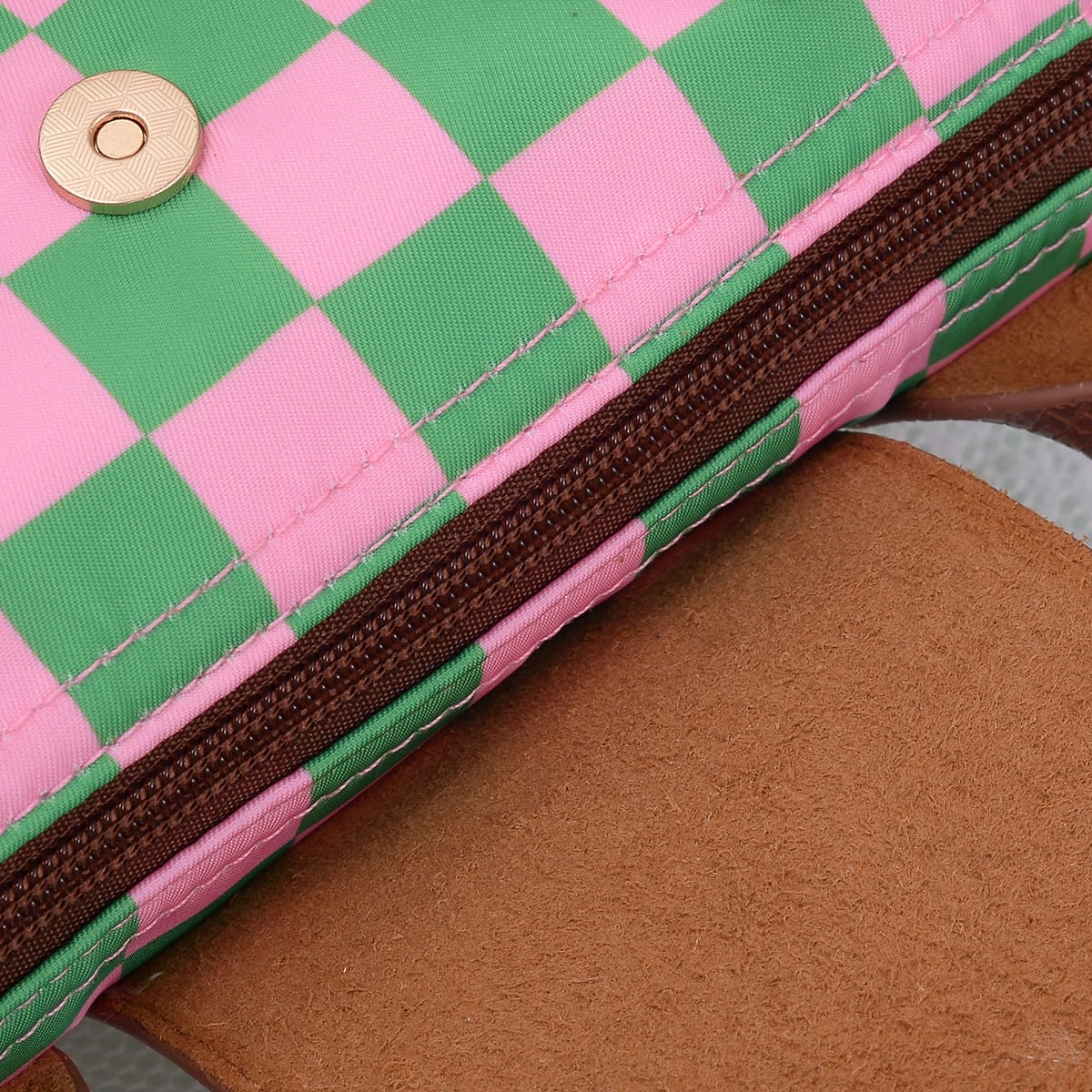 PP782 Amber Fashion Print Nylon Double Handle Crossbody Bag - MiMi Wholesale
