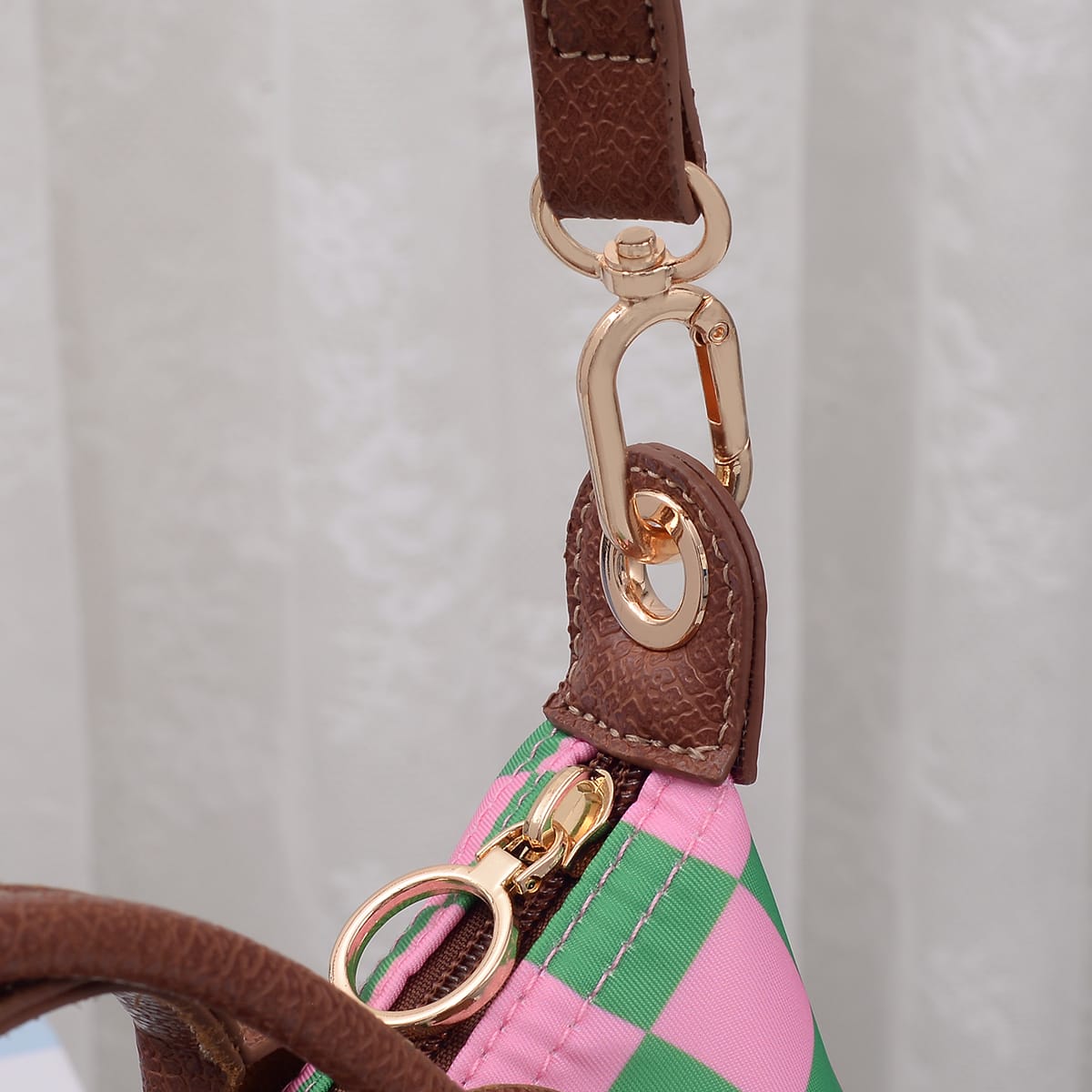 PP782 Amber Fashion Print Nylon Double Handle Crossbody Bag - MiMi Wholesale