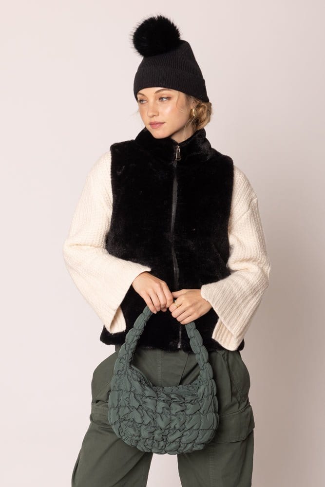 QBS320124 Nelly Small Quilted Puffer Tote Bag - MiMi Wholesale