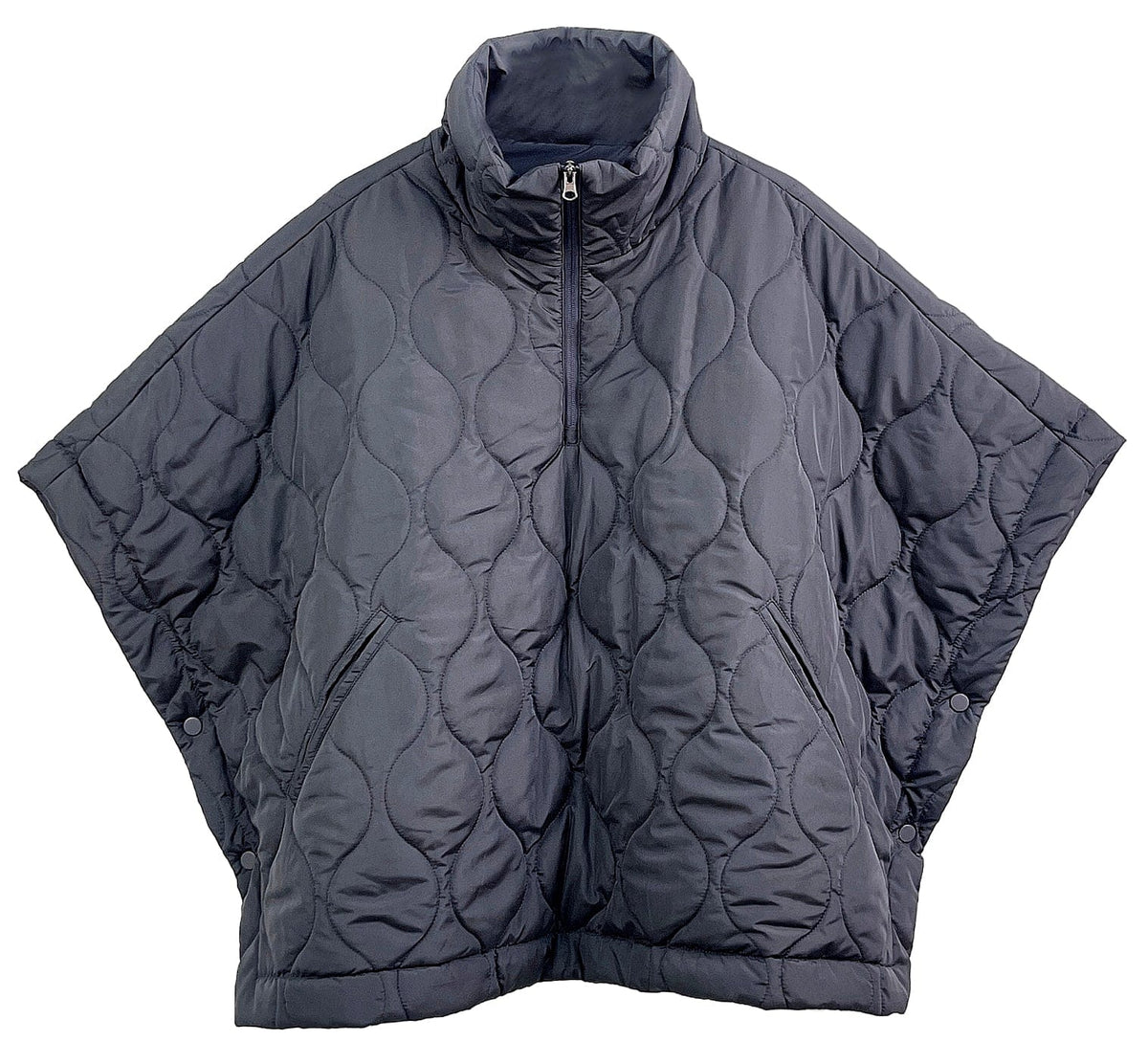 QCP420015 Quarter Zip Quilted Puffer Poncho - MiMi Wholesale