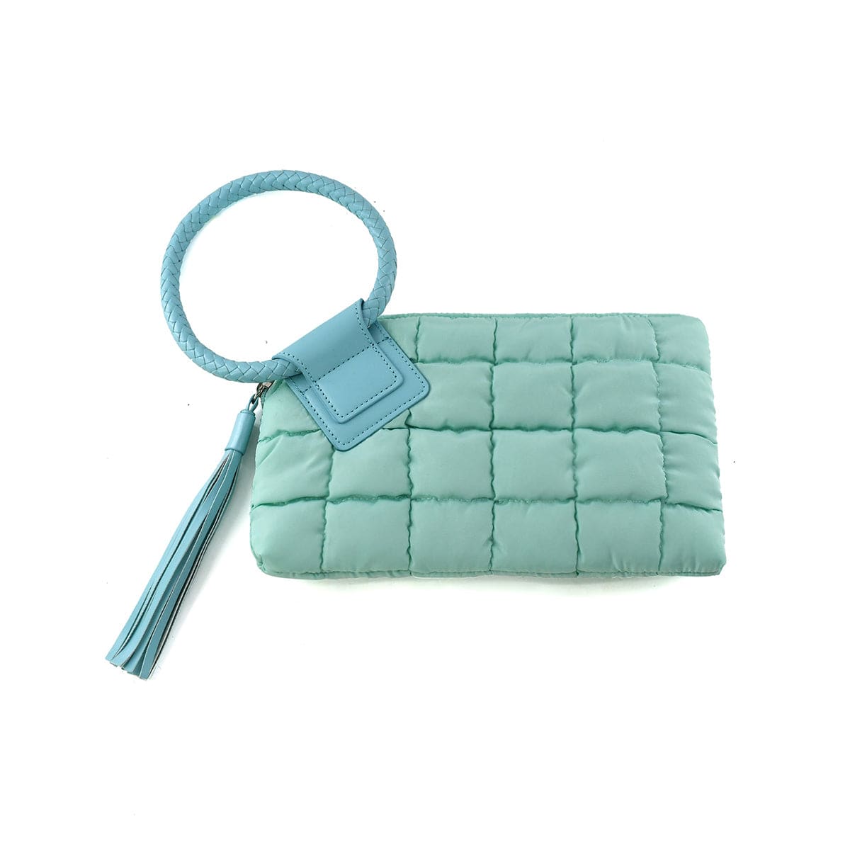 QP204 Quilted Puffer Wristlet/Clutch With Tassel - MiMi Wholesale