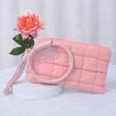 QP204 Quilted Puffer Wristlet/Clutch With Tassel - MiMi Wholesale