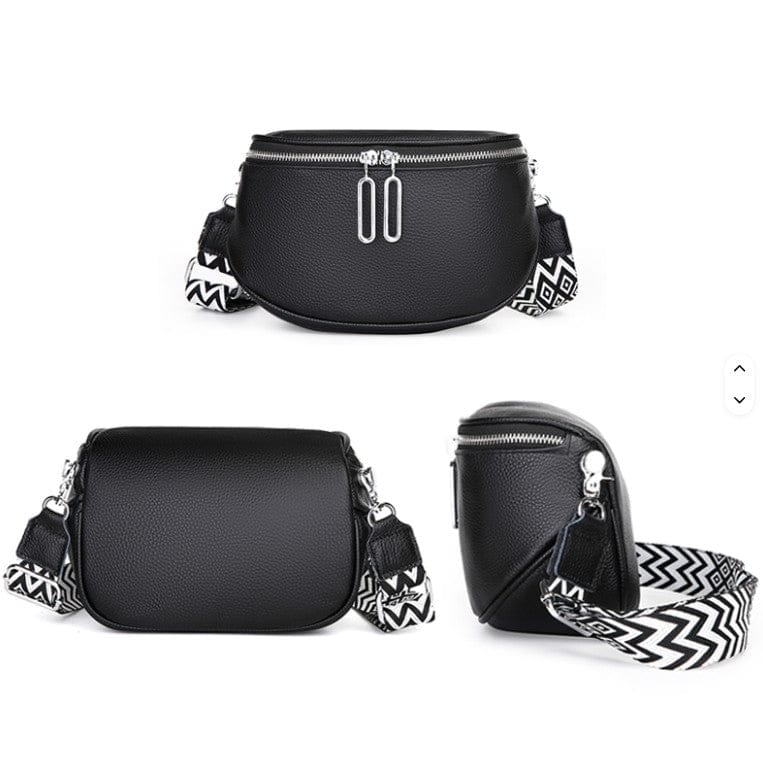 SF231015 Crossbody Bag With Chevron Print Strap - MiMi Wholesale