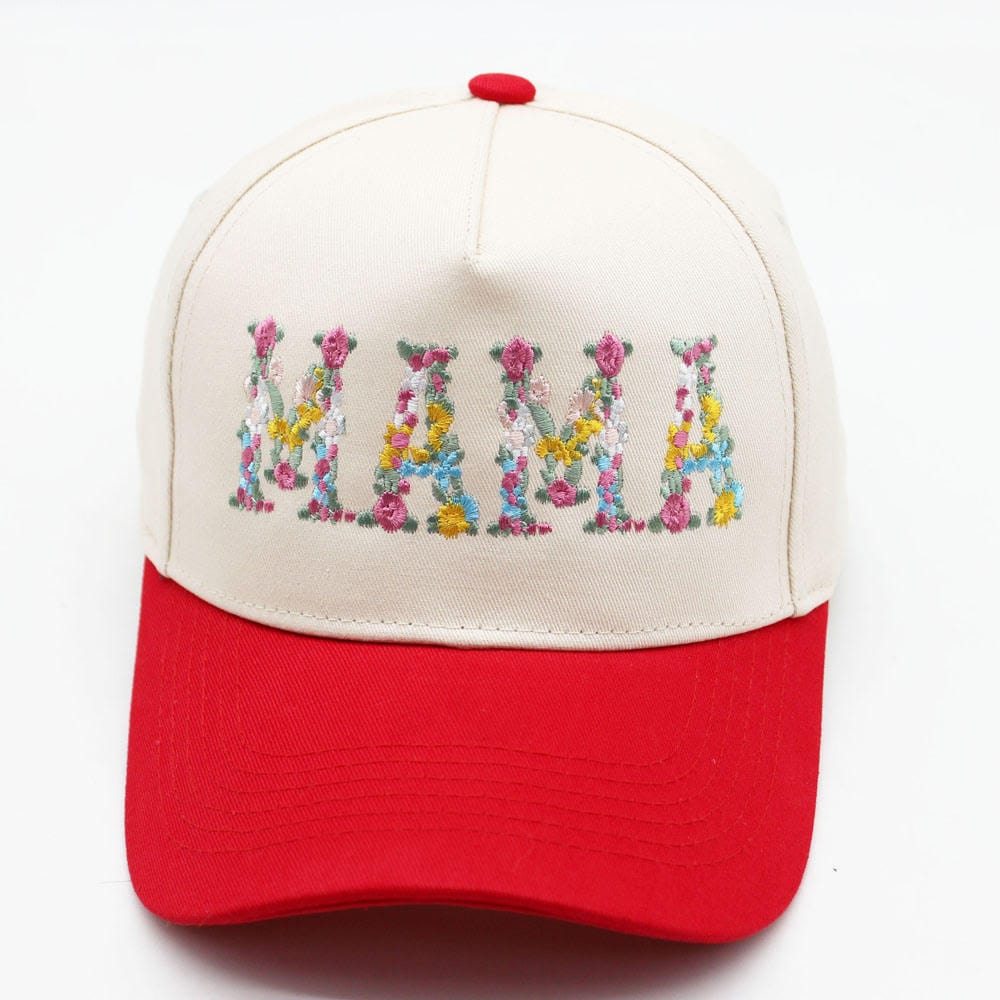 SF252007 Floral Mama Embroidered Two Tone Trucker Hat - MiMi Wholesale