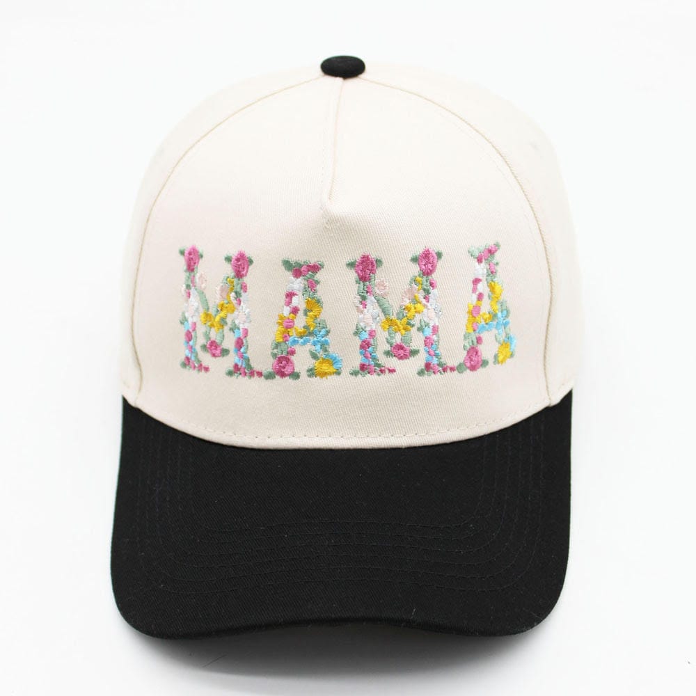 SF252007 Floral Mama Embroidered Two Tone Trucker Hat - MiMi Wholesale