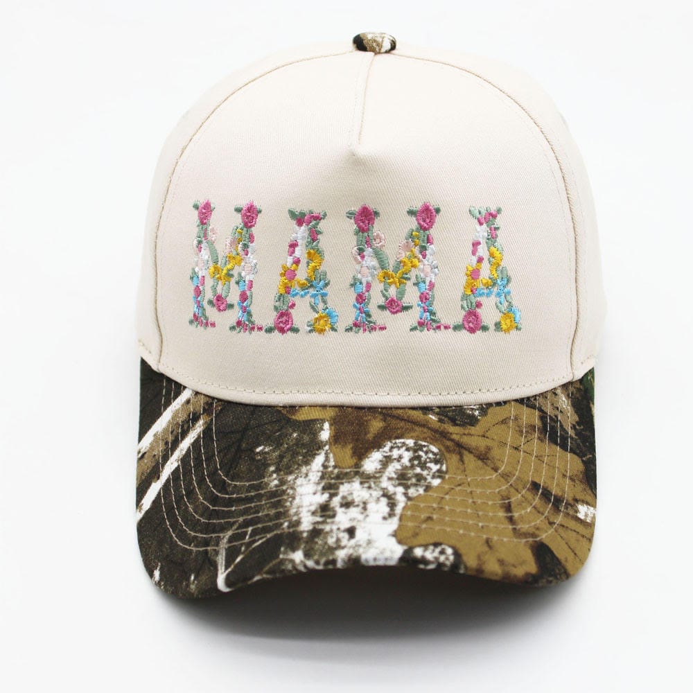 SF252007 Floral Mama Embroidered Two Tone Trucker Hat - MiMi Wholesale
