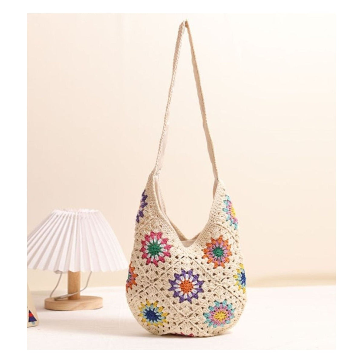 SF252109 Flower Crochet Large Crossbody/Tote Bag - MiMi Wholesale
