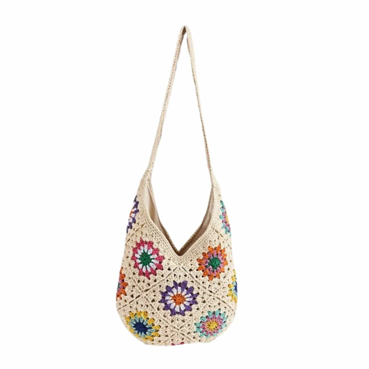 SF252109 Flower Crochet Large Crossbody/Tote Bag - MiMi Wholesale
