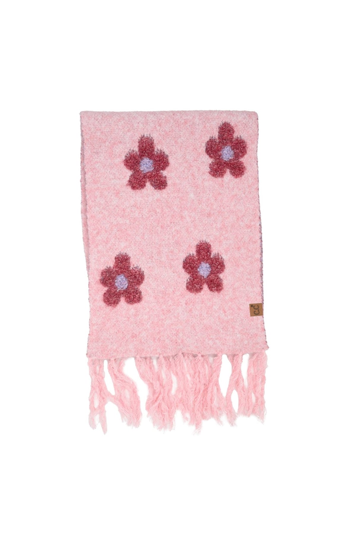 SFC0079 Daphne Daisy Pattern Fringe Scarf - MiMi Wholesale