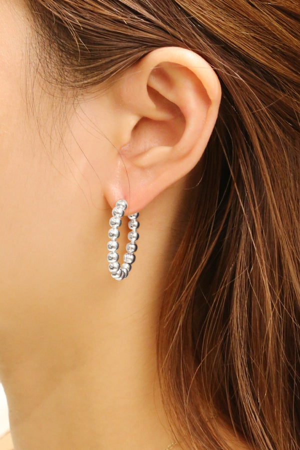 SJE310268 14K Gold/White Dipped Huggie Hoop Earrings - MiMi Wholesale