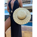 STE0001 Wheat Straw Wavy Brim Sun Hat - MiMi Wholesale