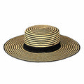STH0033 Kara Striped Boater Hat - MiMi Wholesale