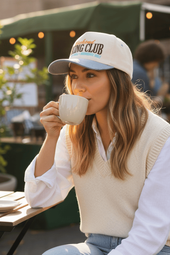 TCM0100 Weekend Hiking Club Corduroy Trucker Hat - MiMi Wholesale