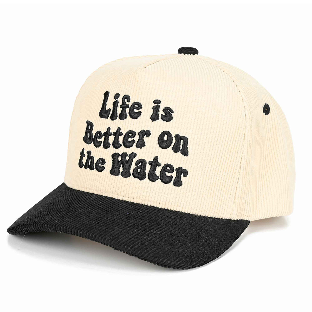 TCM0104 Life Is Better On The Water Corduroy Trucker Hat - MiMi Wholesale