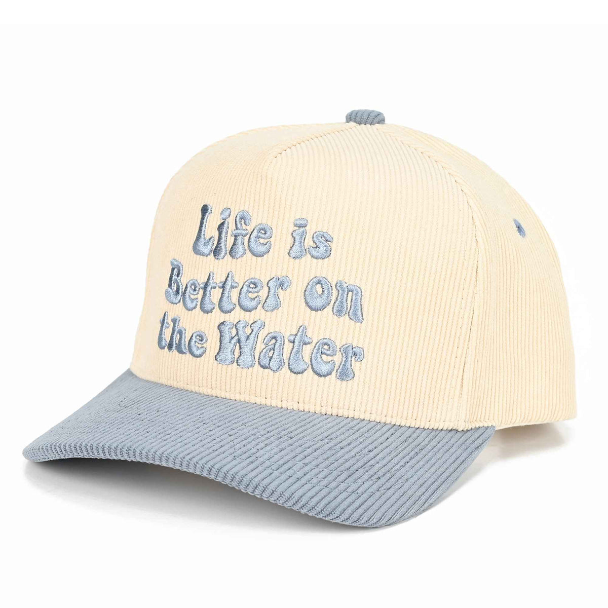 TCM0104 Life Is Better On The Water Corduroy Trucker Hat - MiMi Wholesale