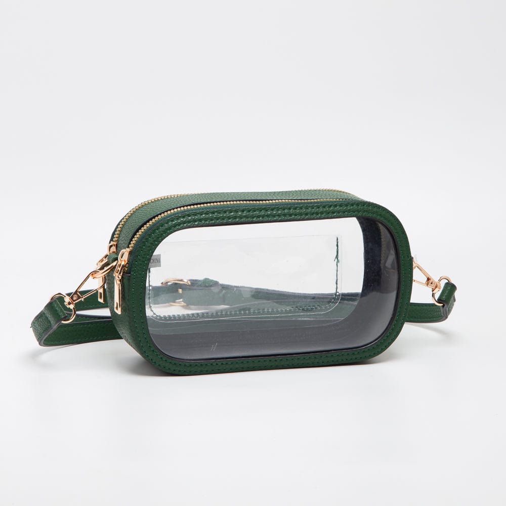 TG10552 Double Zipper Oval Clear Game Day/Stadium Bag - MiMi Wholesale