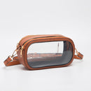 TG10552 Double Zipper Oval Clear Game Day/Stadium Bag - MiMi Wholesale