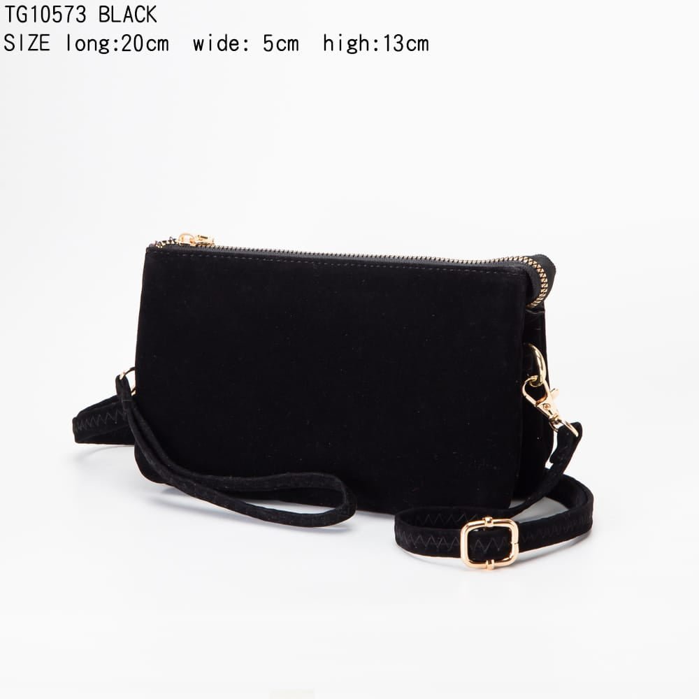 TG10573 Stacey Faux Suede 3 compartments Crossbody Bag - MiMi Wholesale