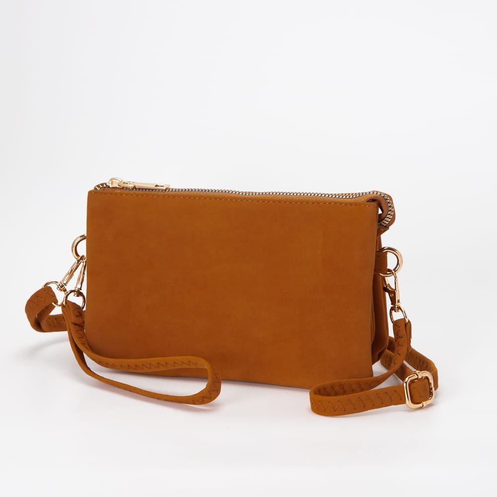 TG10573 Stacey Faux Suede 3 compartments Crossbody Bag - MiMi Wholesale