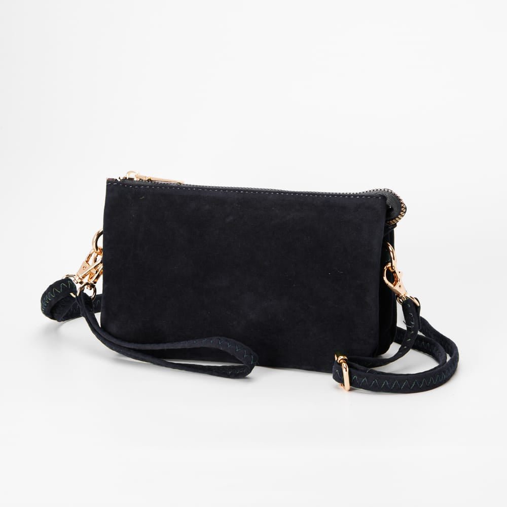 TG10573 Stacey Faux Suede 3 compartments Crossbody Bag - MiMi Wholesale