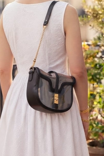TG10612 Jade Clear Gameday Saddle Crossbody Bag - MiMi Wholesale