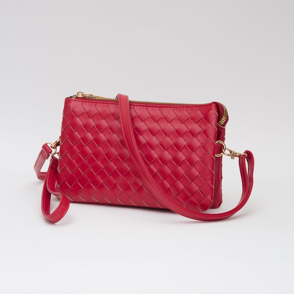 TG10647 Kate Woven Three Compartment Crossbody Wristlet Bag - MiMi Wholesale
