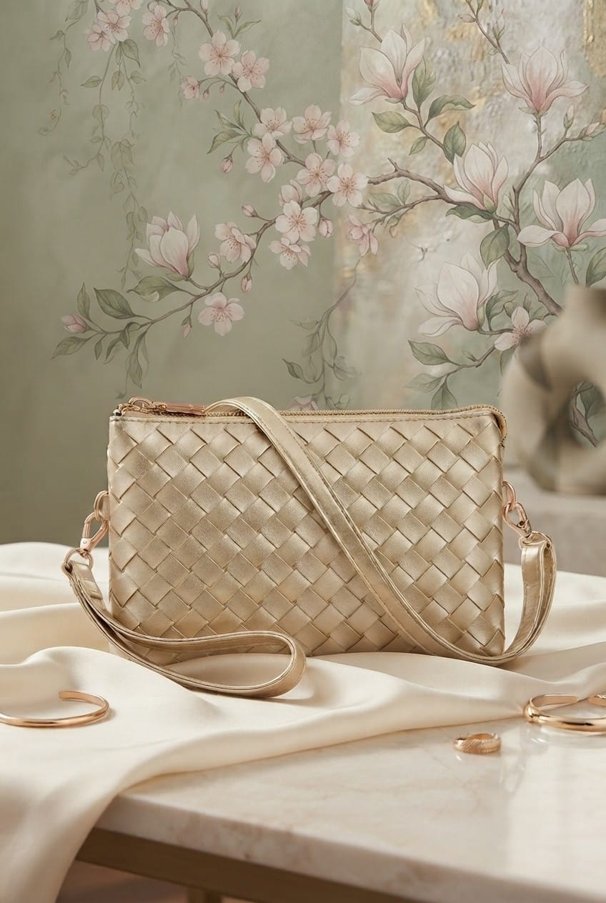 TG10647 Kate Woven Three Compartment Crossbody Wristlet Bag - MiMi Wholesale