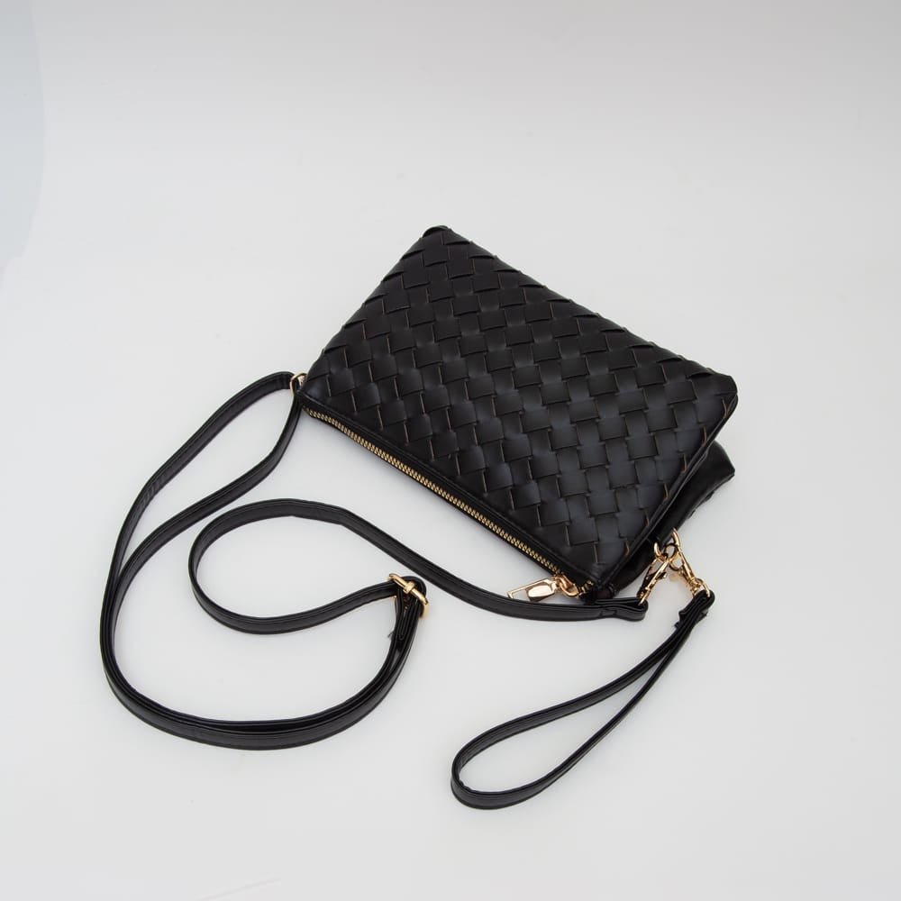 TG10647 Kate Woven Three Compartment Crossbody Wristlet Bag - MiMi Wholesale