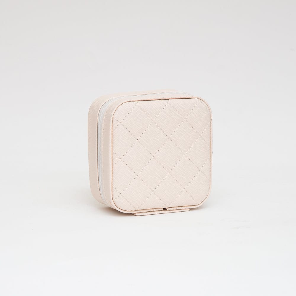 TG10707 Quilted Zip Around Square Jewelry Box - MiMi Wholesale