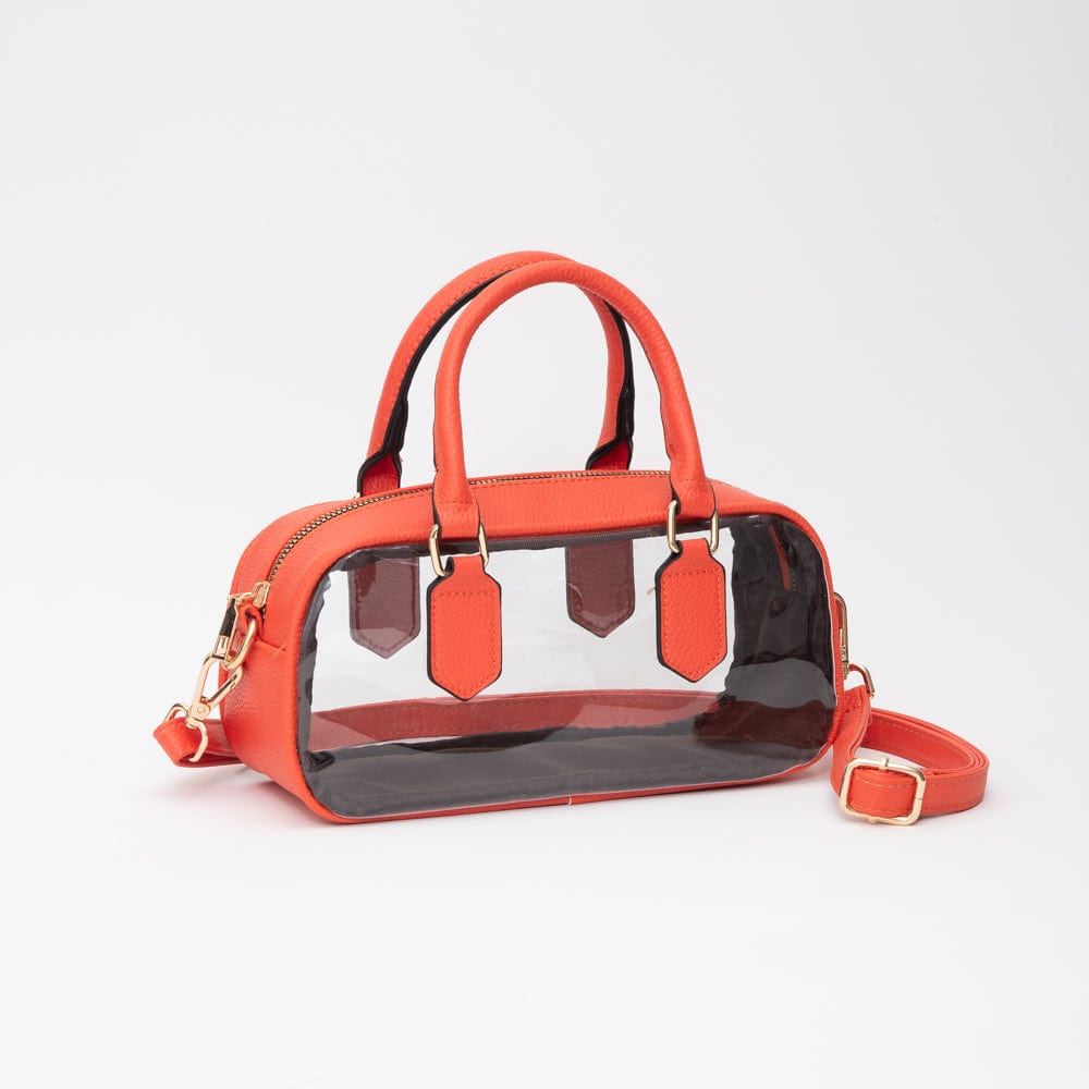 TG10774 Clear Plastic East - West Top Handle/Crossbody Bag - MiMi Wholesale