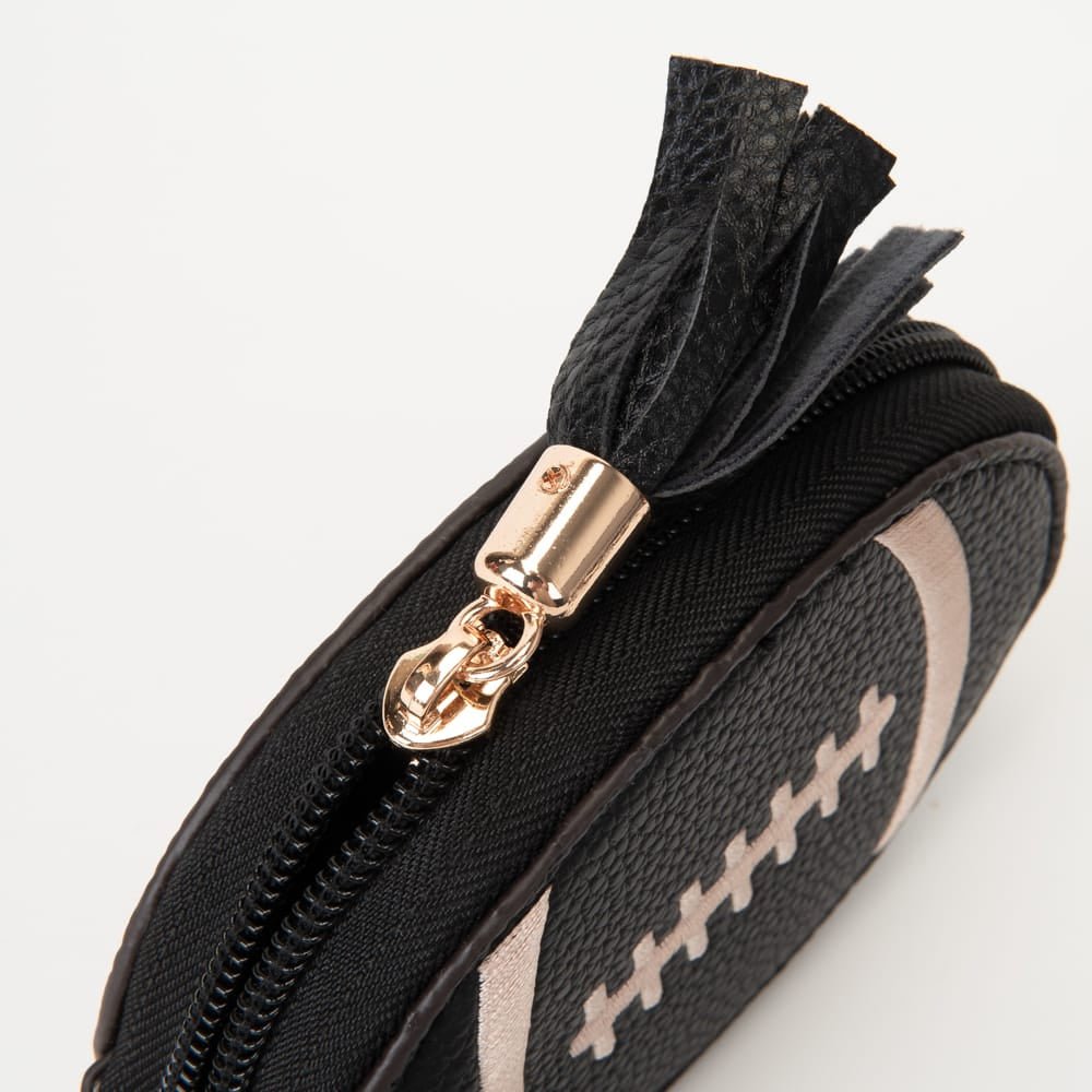 TG10875 Football Wristlet Coin Pouch with Tassel - MiMi Wholesale