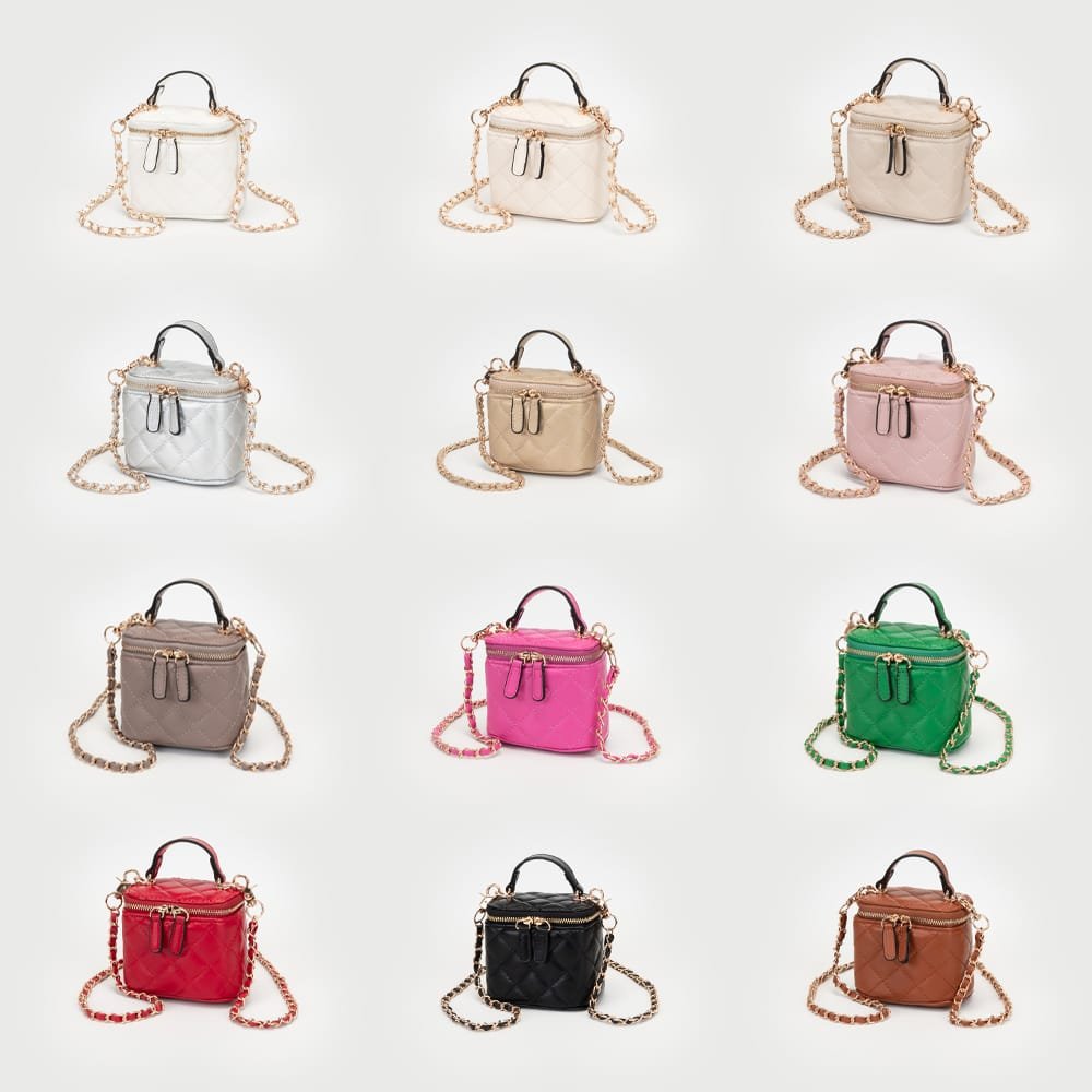 TG10877 Shelly Quilted Top Handle Mini Bag - MiMi Wholesale