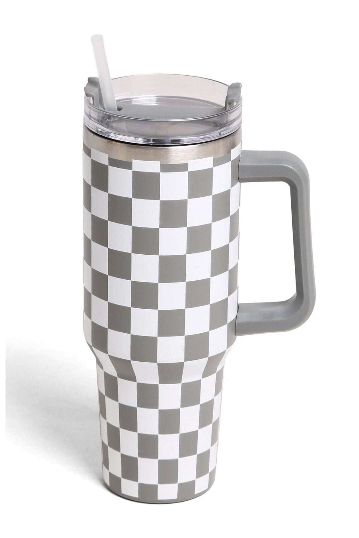 TUM802 Checkered 40 Oz Tumbler With Handle - MiMi Wholesale