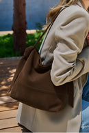 CJF116 Real Genuine Suede 2 in 1 Hobo Bag With Pouch