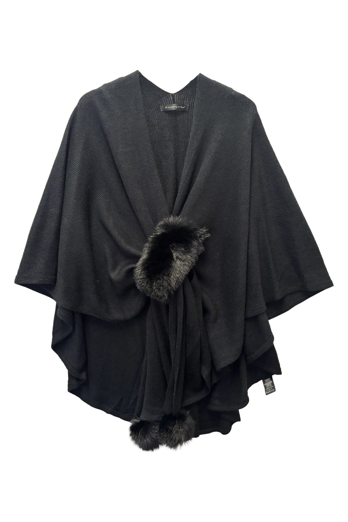 WCRS597 Isabelle Faux Fur Accent Ruana - MiMi Wholesale