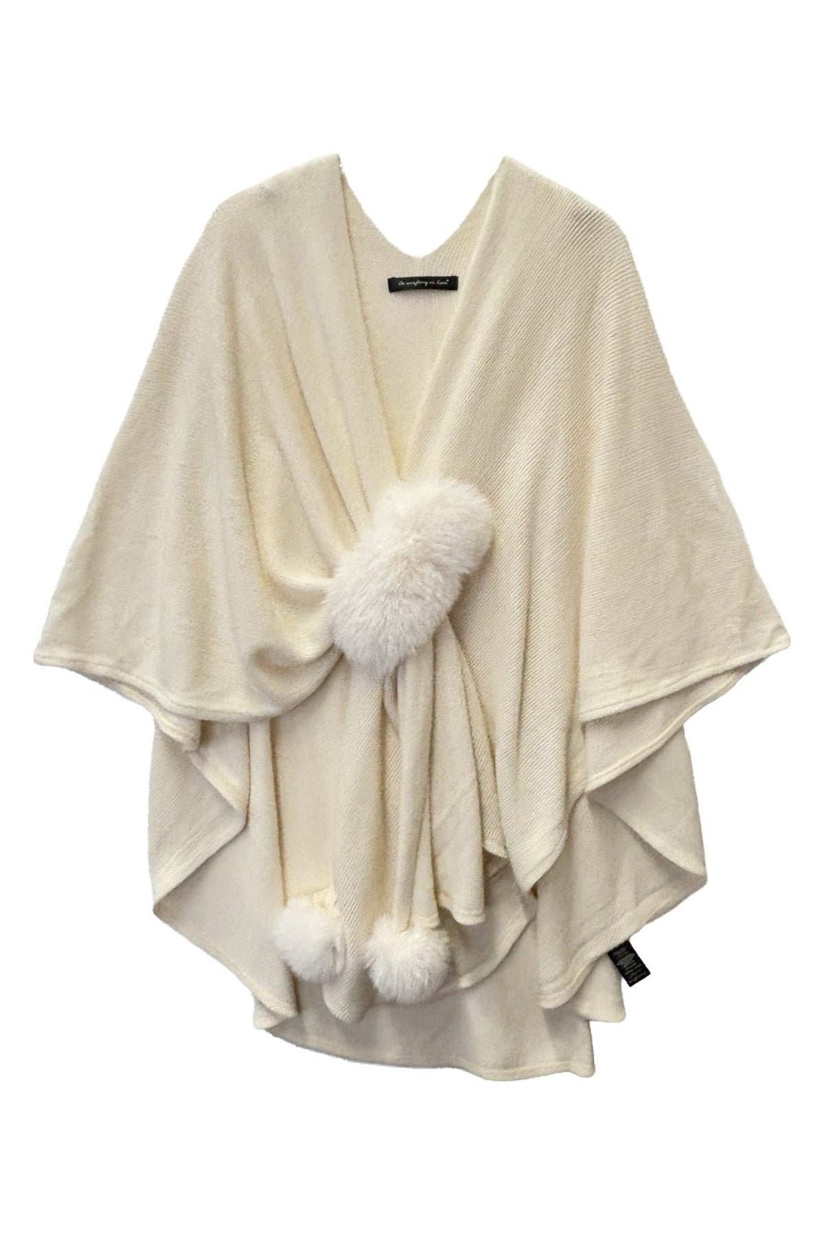WCRS597 Isabelle Faux Fur Accent Ruana - MiMi Wholesale