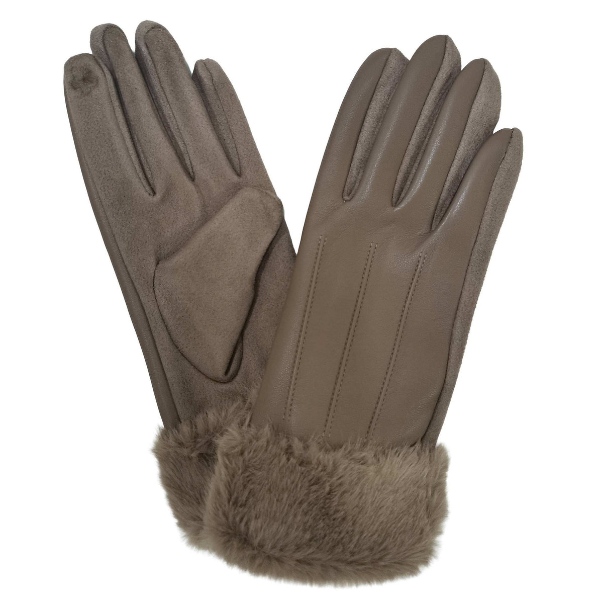 WGTS654 Sammy Fur Cuff Gloves - MiMi Wholesale
