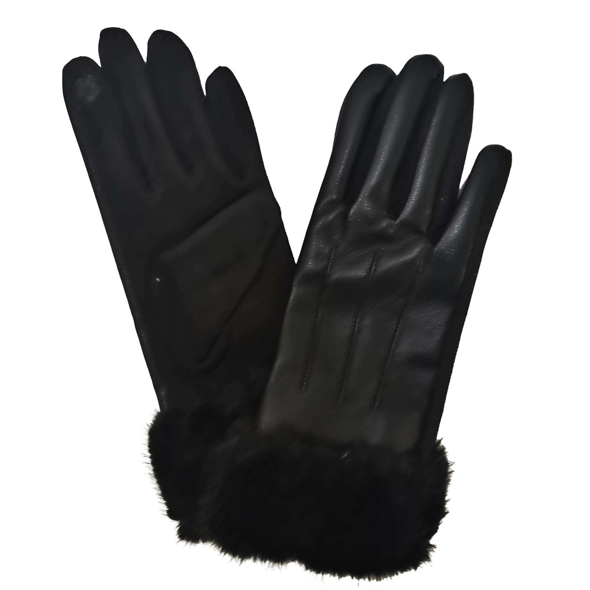 WGTS654 Sammy Fur Cuff Gloves - MiMi Wholesale