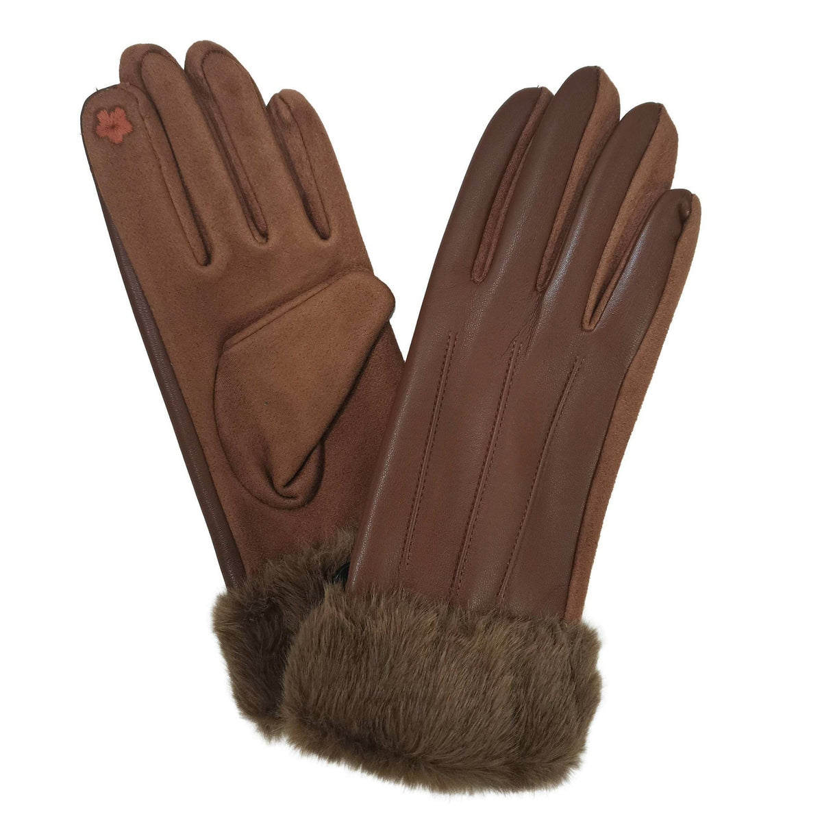 WGTS654 Sammy Fur Cuff Gloves - MiMi Wholesale