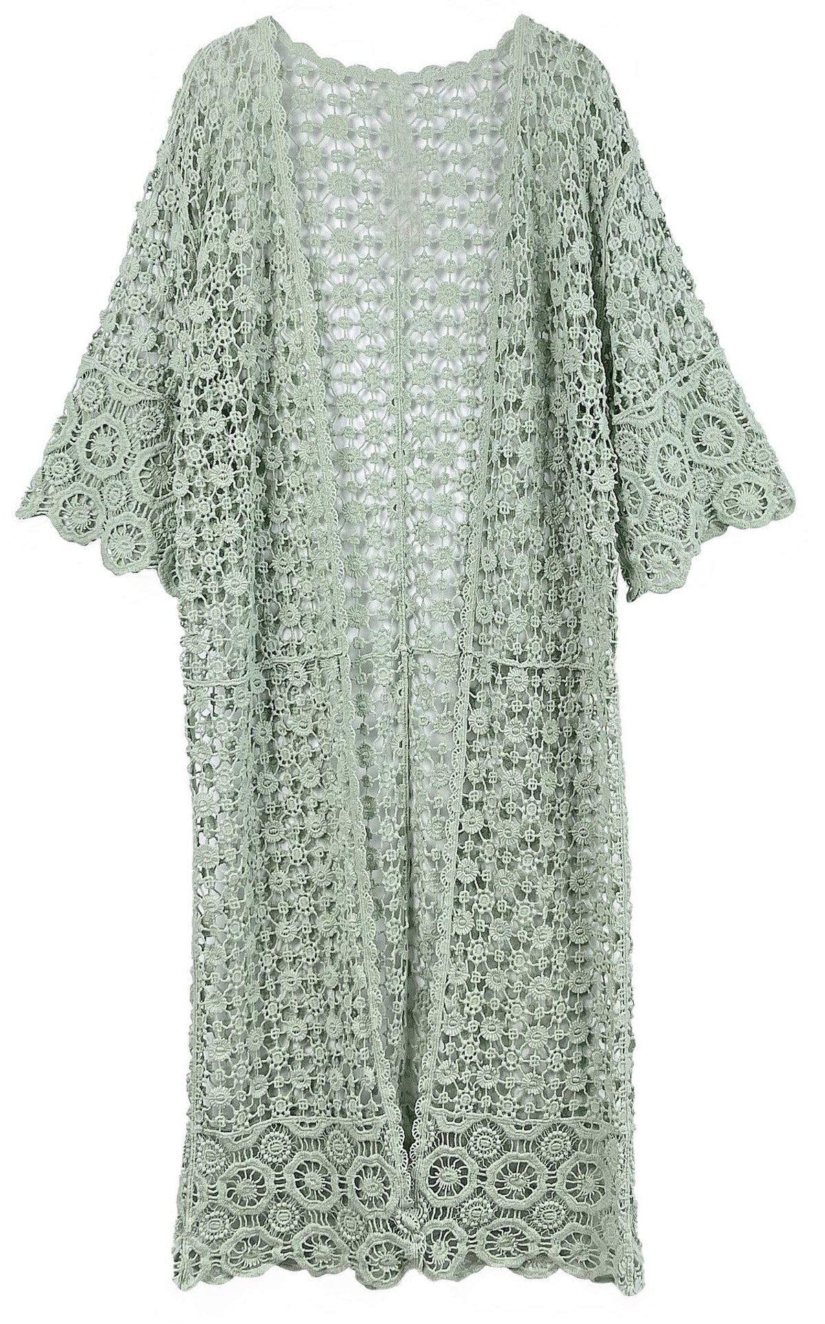 WLC310155 Belinda Crochet Kimono - MiMi Wholesale