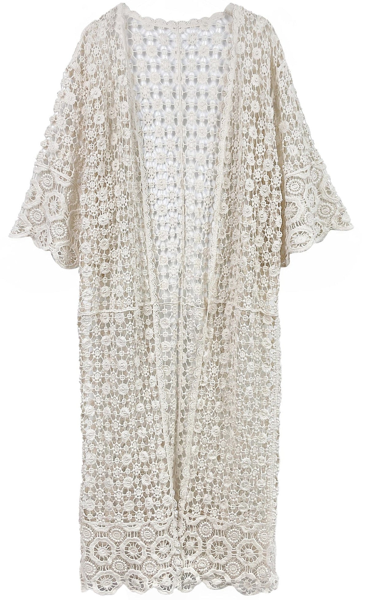 WLC310155 Belinda Crochet Kimono - MiMi Wholesale