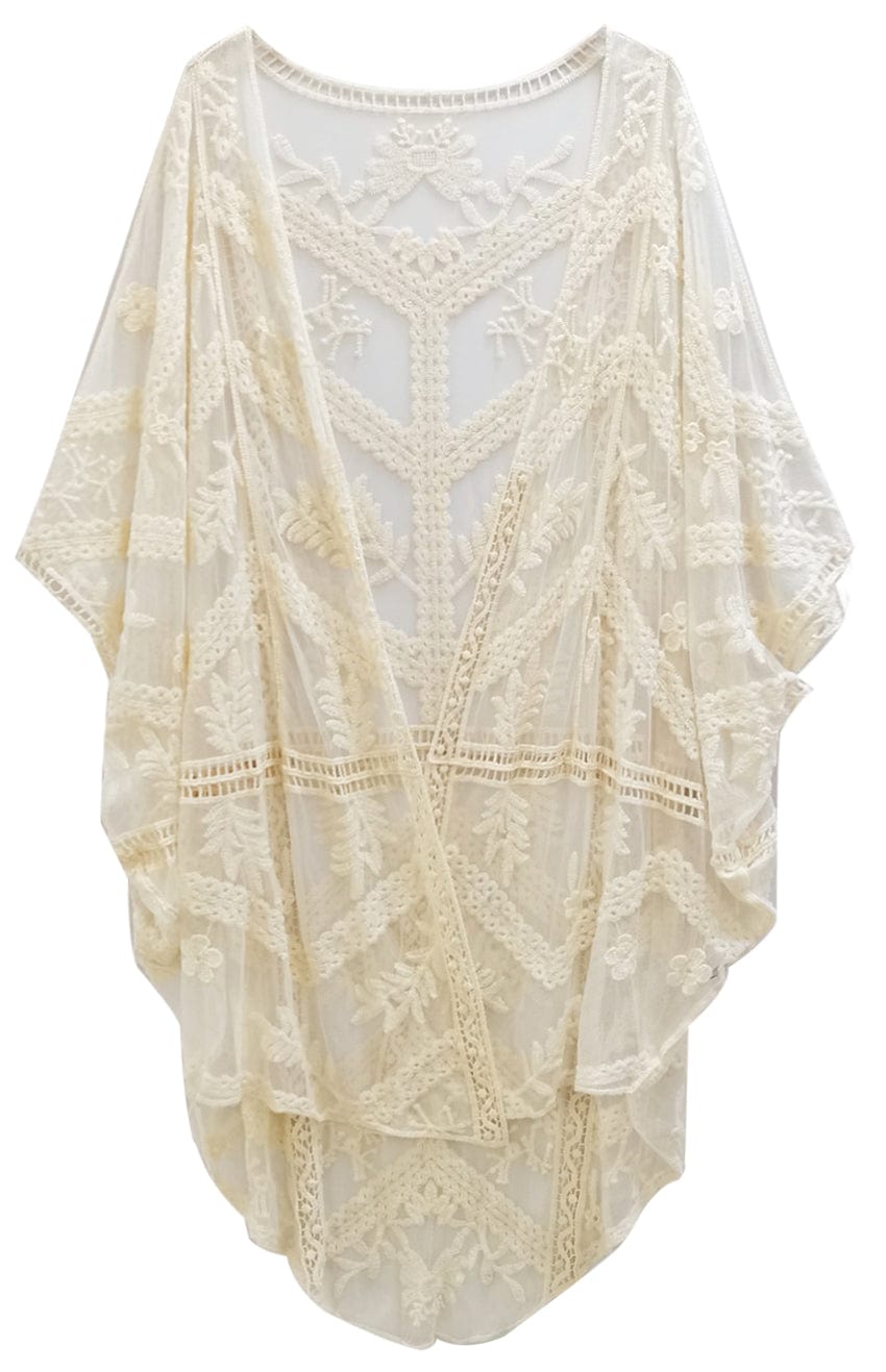 WLC510067 Presley Floral Lace Kimono/Cover Up - MiMi Wholesale