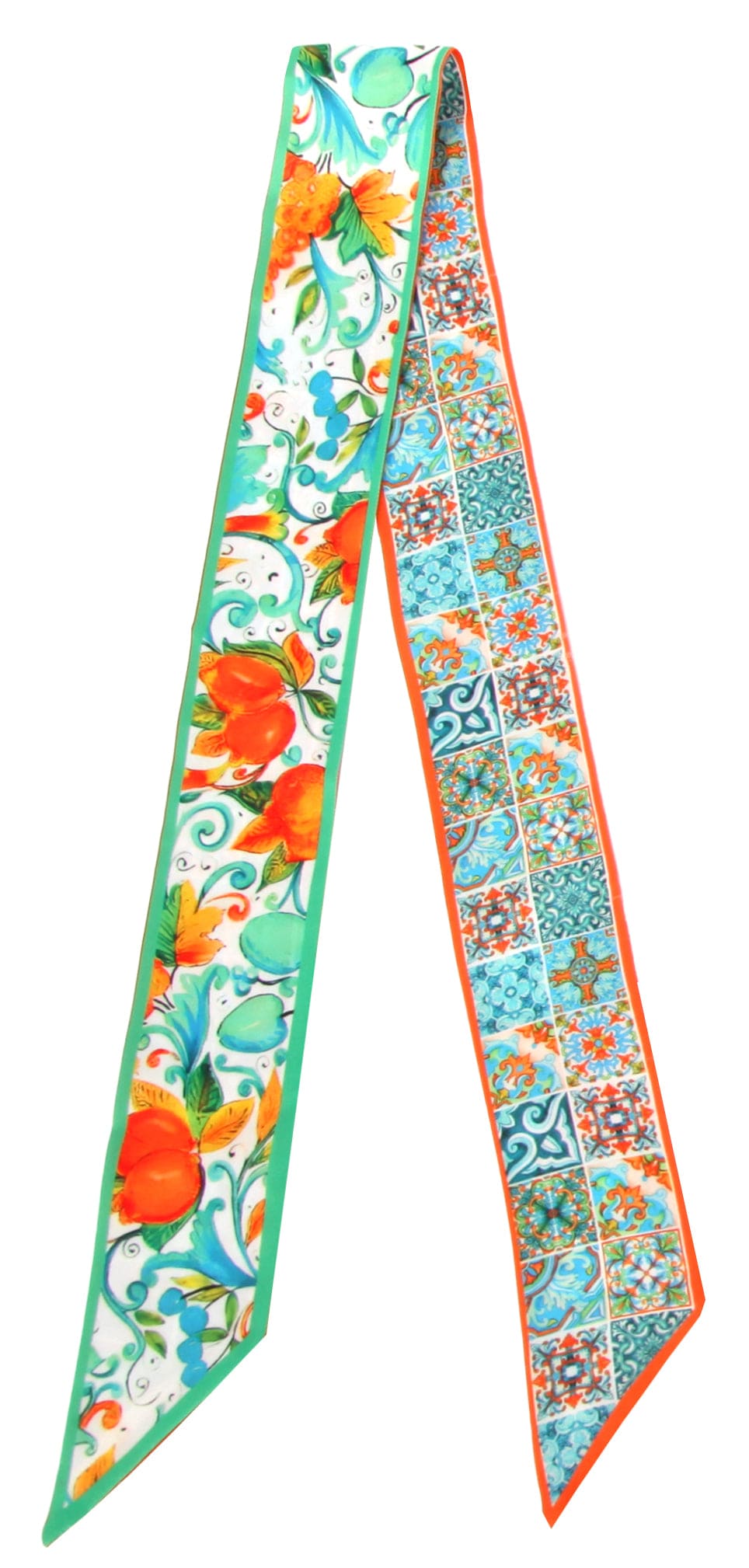 WLLS200 Lemon Patchwork Skinny Scarf - MiMi Wholesale