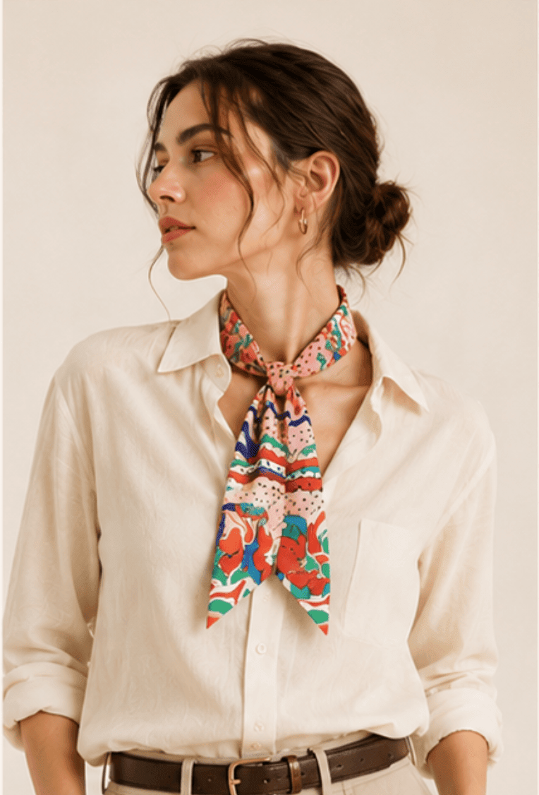 WLLS305 Oriental Skinny Scarf - MiMi Wholesale