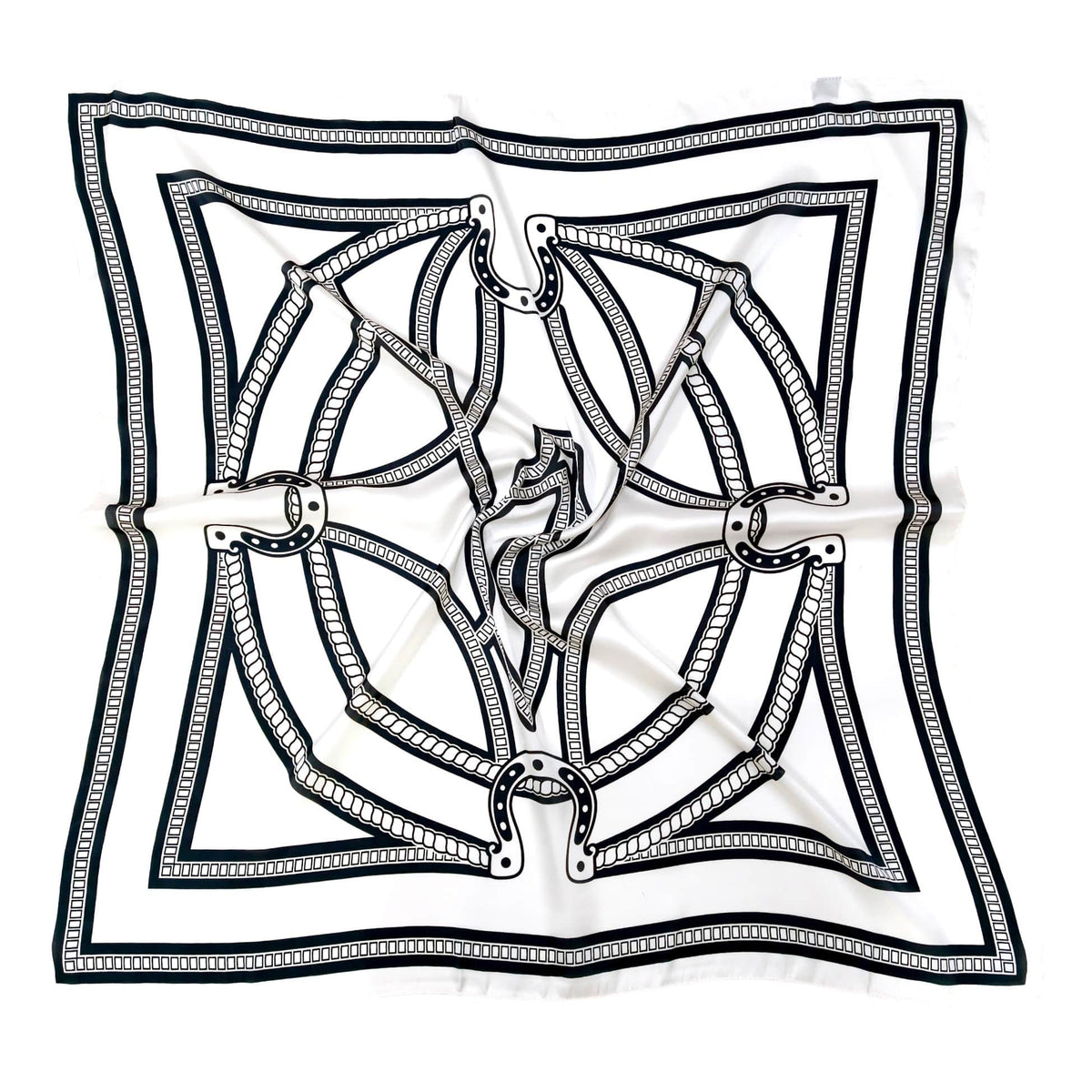 WLQS536 Horseshoe Print Square Scarf - MiMi Wholesale